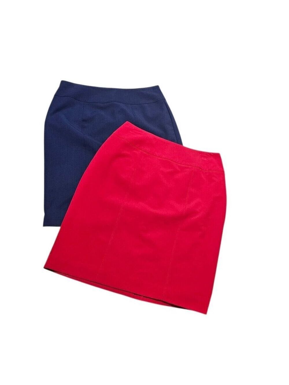 Bundle Worthington Business Casual Skirt Size 8 Red Blue